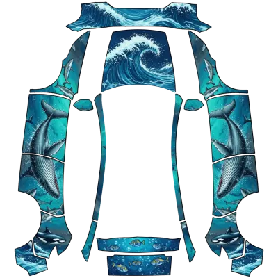 고래와 상어 (whale and sharks) – 테슬라 Model Y 랩핑