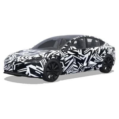 Schwarz-Weiß Tarnung (試作車のようカモフラージュ 白黒で) – Tesla Model 3 Wrap