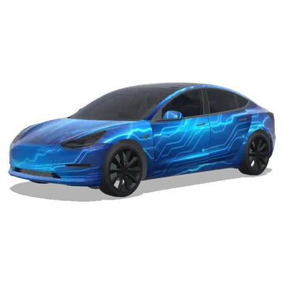 blue tesla. Colors: blue. – Tesla Model 3 wrap