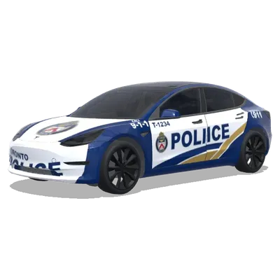 Police de Toronto (Toronto Police) – covering Tesla Model 3