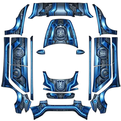 Transformers Blau (Transformers blue) – Tesla Model 3 Wrap