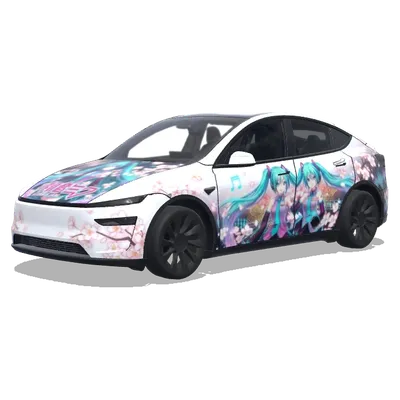 Miku Hatsune blooming – Tesla Model Y wrap