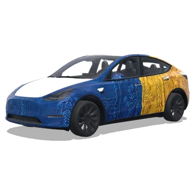 烏克蘭國旗全表面華麗紋理 – 特斯拉 Model Y 塗裝