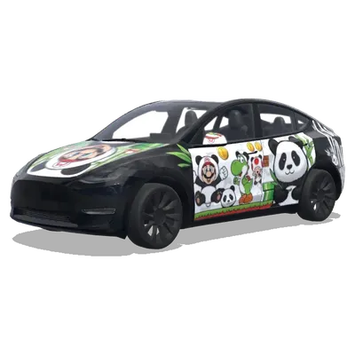 Panda mario – Tesla Model Y wrap