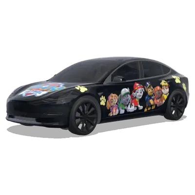 Щенячий патруль (paw patrol) – оклейка Tesla Model 3