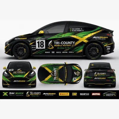 Babybomb Rally Jamaica – оклейка Tesla Model Y