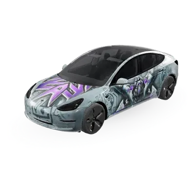 Starscream (Transformers' Starscream) – covering Tesla Model 3