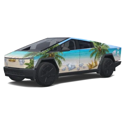 Diamanten Krone Strand – Tesla Cybertruck Wrap