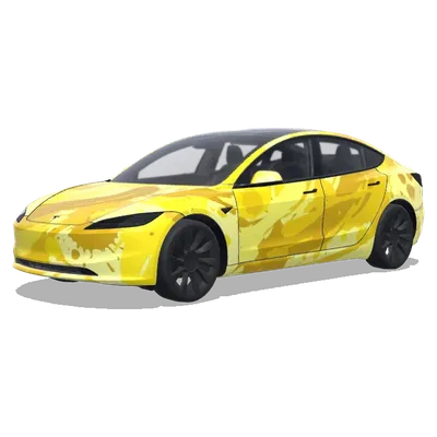 Ландо Норрис жёлтый (Lando Norris tache jaune. Colors: yellow.) – оклейка Tesla Model 3