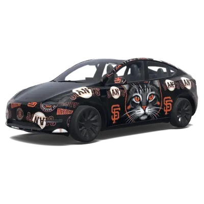 SF Giants Katzenmotiv – Tesla Model Y Wrap