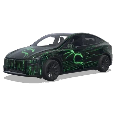 Kali linux, Matrix, no words – Tesla Model Y wrap