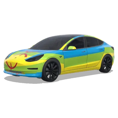 Амазигский флаг (drapeu amazigh) – оклейка Tesla Model 3