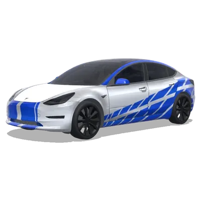 r34 skyline from fast and furious. blue stripes. – Tesla Model 3 wrap