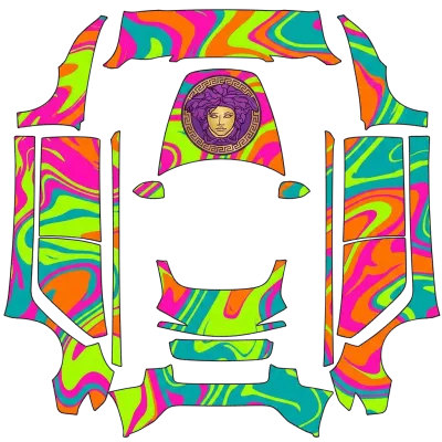 네온 베르사체 2 (Neon Versace 2) – 테슬라 Model 3 랩핑