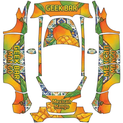 Geek Bar mangue mexicaine (Geek Bar Mexican mango) – covering Tesla Model Y