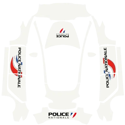 Police Nationale Weiß (POLICE Nationale Blanc) – Tesla Model 3 Wrap