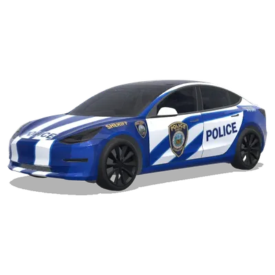 Blue and White Sheriff Stripes – Tesla Model 3 wrap