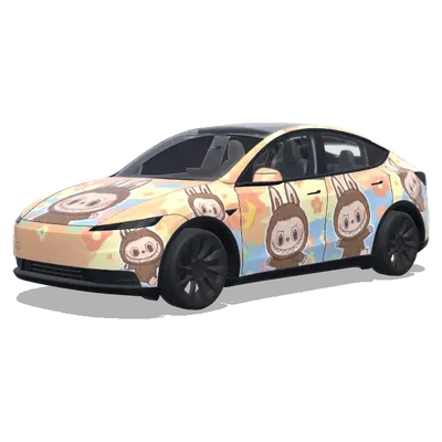 Pastel Labubu Wrap (拉布布) – Tesla Model Y wrap