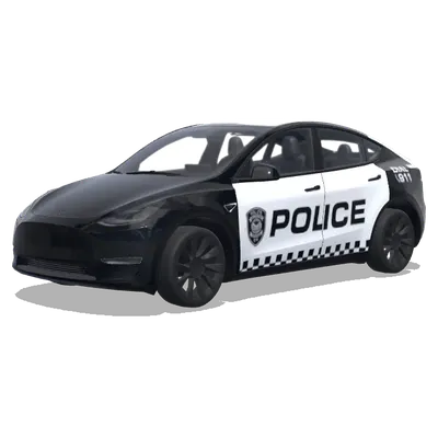 Чёрно-белая полицейская клетка – оклейка Tesla Model Y
