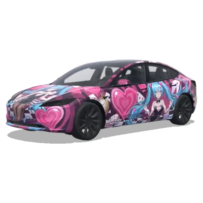 Bunny Miku – Tesla Model 3 wrap