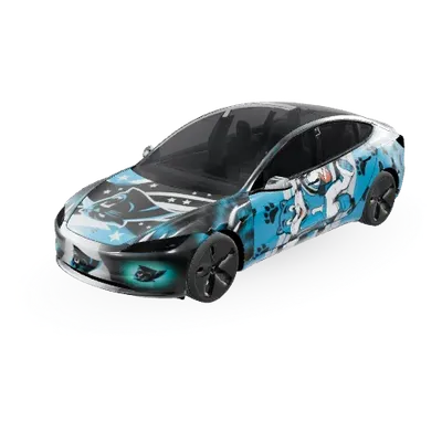 Carolina Panthers – оклейка Tesla Model 3