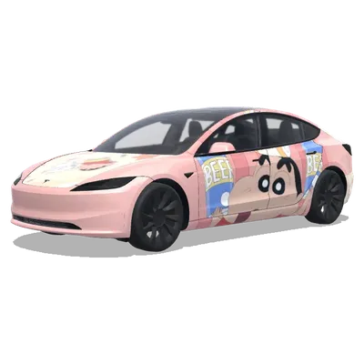 Pink Shin-chan Beef (蜡笔小新) – Tesla Model 3 wrap