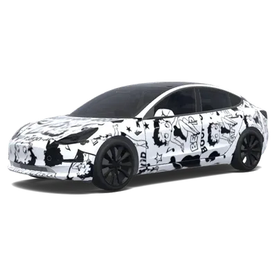 Betty Boop noir (Betty Boop. Colors: black.) – covering Tesla Model 3