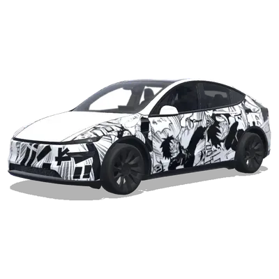 黑白漫畫風格 – 特斯拉 Model Y 塗裝