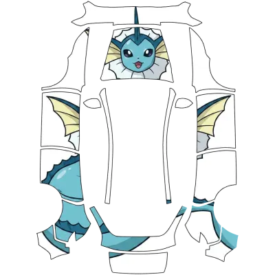 シャワーズ (Vaporeon) – テスラ Model Y ラッピング