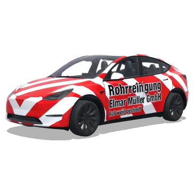 Rohrreinigung Müller Rot-Weiß – Tesla Model Y Wrap