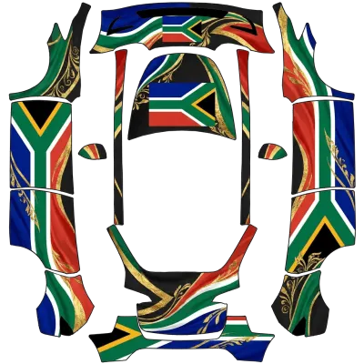 Südafrikanische Flagge (South African Flag) – Tesla Model Y Wrap