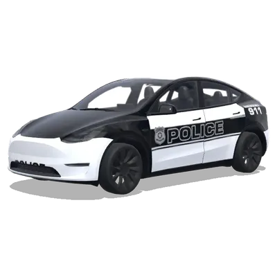 Чёрно-белая полицейская раскраска для Tesla Model Y – оклейка Tesla Model Y