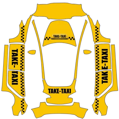 Taxi (Take-taxi) – Tesla Model 3 Wrap