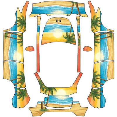 Strand Under Armour (Beach theme with under armour logo) – Tesla Model Y Wrap
