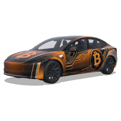 比特币主题（Create a design featuring Bitcoin logo and colors） – 特斯拉 Model 3 涂装