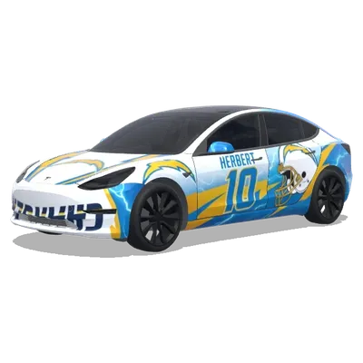 Лос-Анджелес Чарджерс Джастин Херберт (los angeles chargers themed with justin herbert.) – оклейка Tesla Model 3