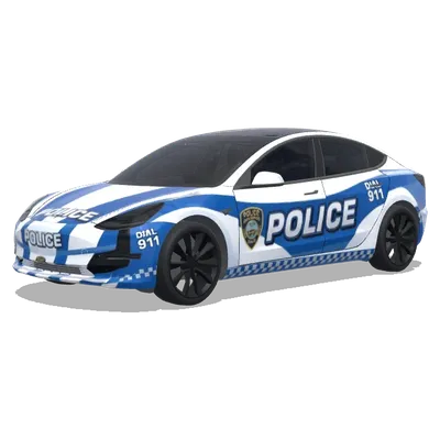Blaue Welle Polizei-Folierung – Tesla Model 3 Wrap