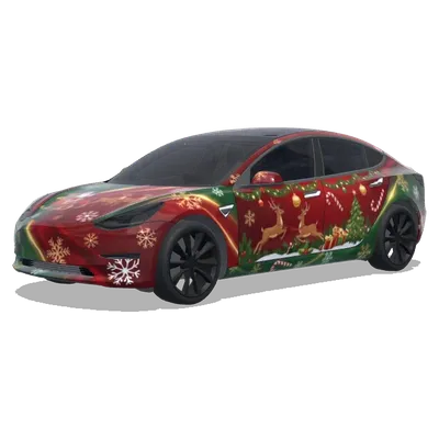 Weihnachten Rot Grün – Tesla Model 3 Wrap