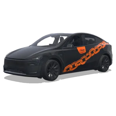 Matte Black Orange Accent – Tesla Model Y wrap