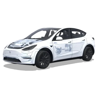Exploded View Template – Tesla Model Y wrap