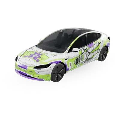 Buzz l'Éclair (Buzz Lightyear) – covering Tesla Model 3