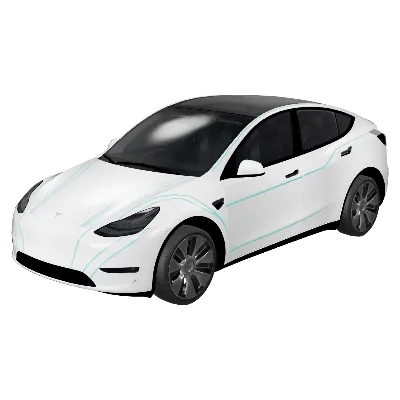 Arctic Steel Pinstripe – Tesla Model Y wrap
