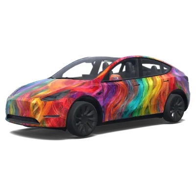 Bunte Perücken Design – Tesla Model Y Wrap