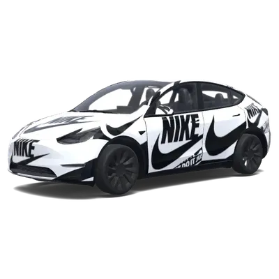 Marca Nike Negro y Blanco (Make it Nike branded,. Colors: black, white.) – wrap para Tesla Model Y