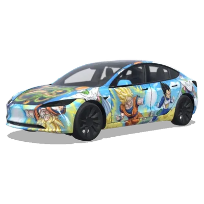 Dragon Ball Stil – Tesla Model 3 Wrap