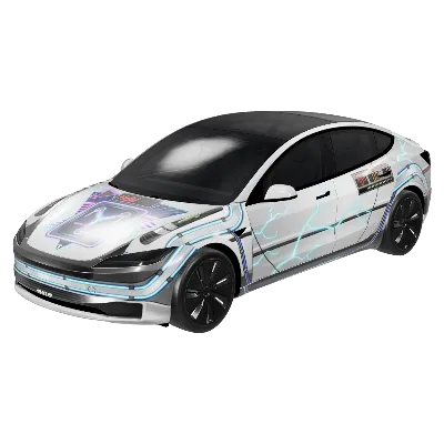 백 투 더 퓨처 모델 3 하일랜드 기본형 (Back to the Future - Model 3 Highland Base) – 테슬라 Model 3 랩핑