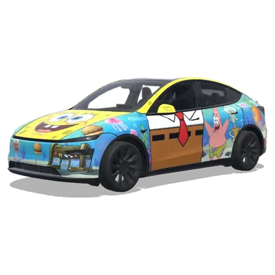 Губка Боб (spongebob) – оклейка Tesla Model Y
