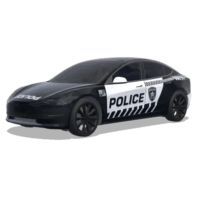 Чёрно-белая полицейская звезда – оклейка Tesla Model 3