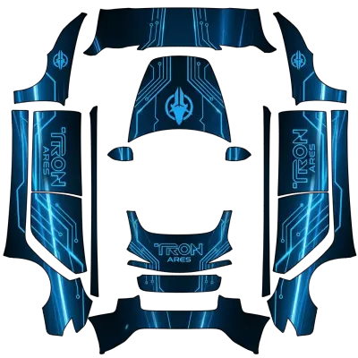 Tron Ares in blue – Tesla Model 3 wrap