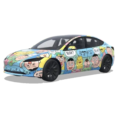 Квак Чхори эмодзи (곽철이 이모티콘으로 생성해줘) – оклейка Tesla Model 3